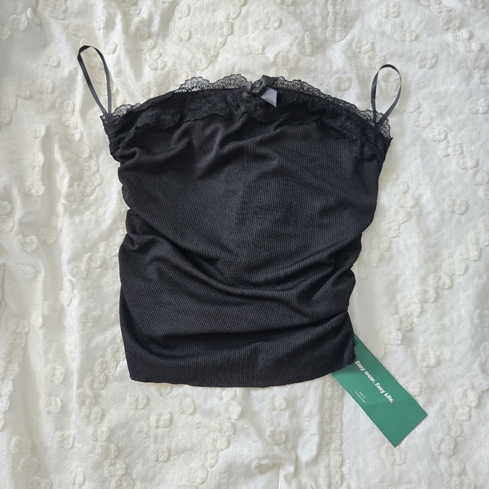 SHEIN Elegant Black Lace Top